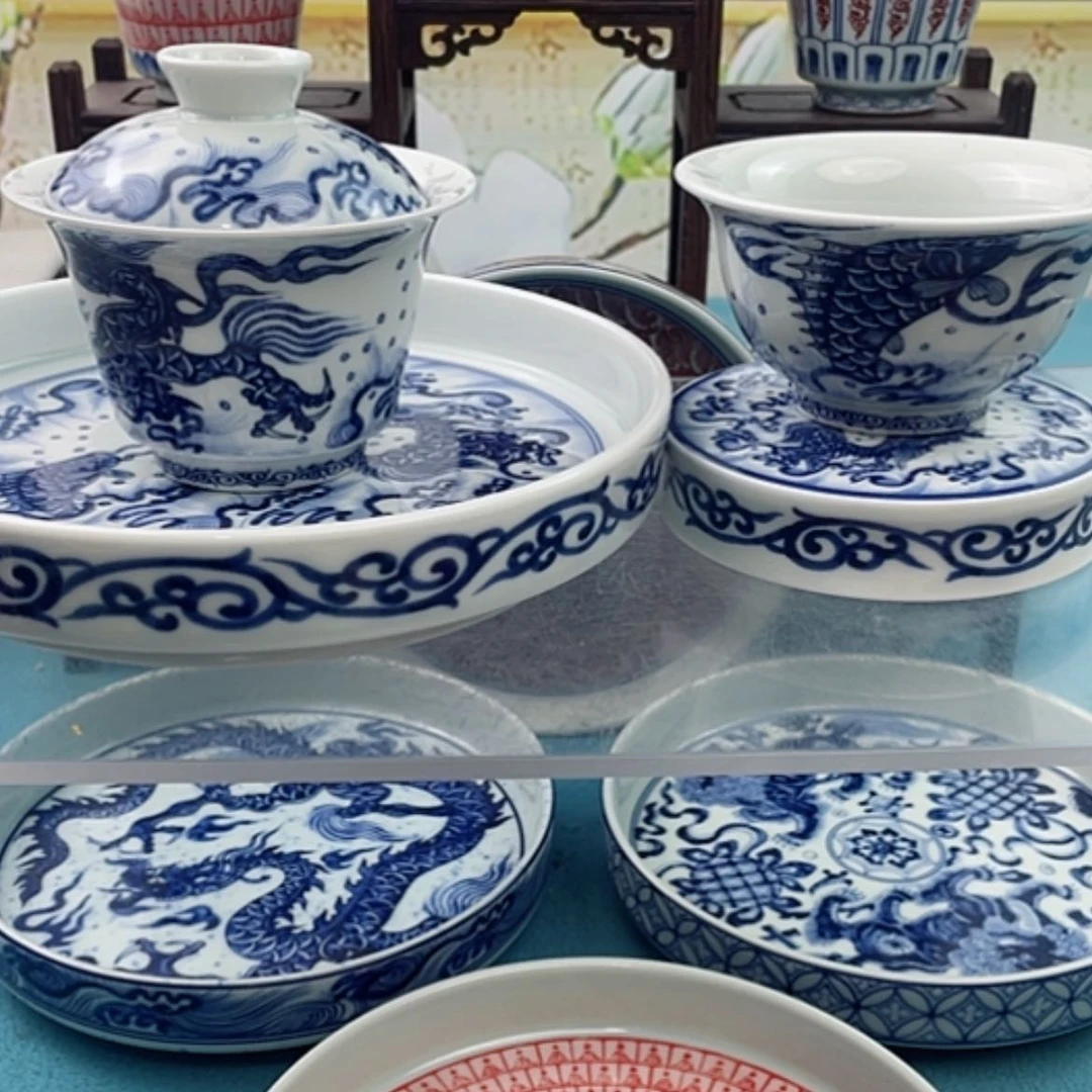 【闪购商品】陶瓷白瓷鱼化龙四件套