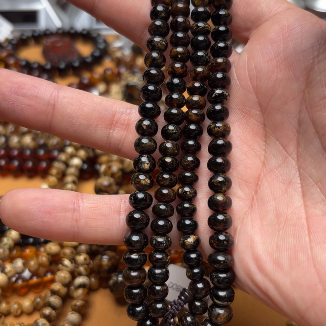 琥珀颈饰未镶嵌卡7 黑花