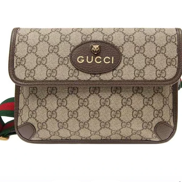 99新 GUCCI/古驰 闲置新经典帆布中古虎头腰包单肩中性男士 TINA