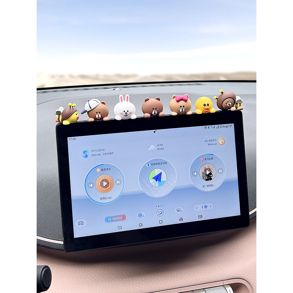 比亚迪海鸥汽车摆件车内装饰网红可爱车载中控台饰品小公仔女神款