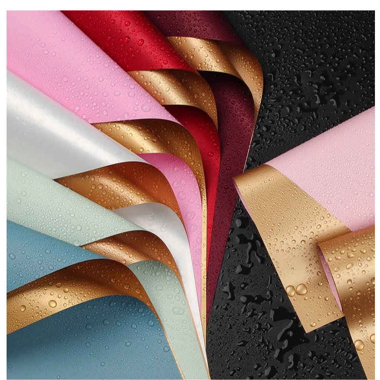 【花境】金奢鎏金纸双面防水双色欧雅纸鲜花花束包装花店常备资材