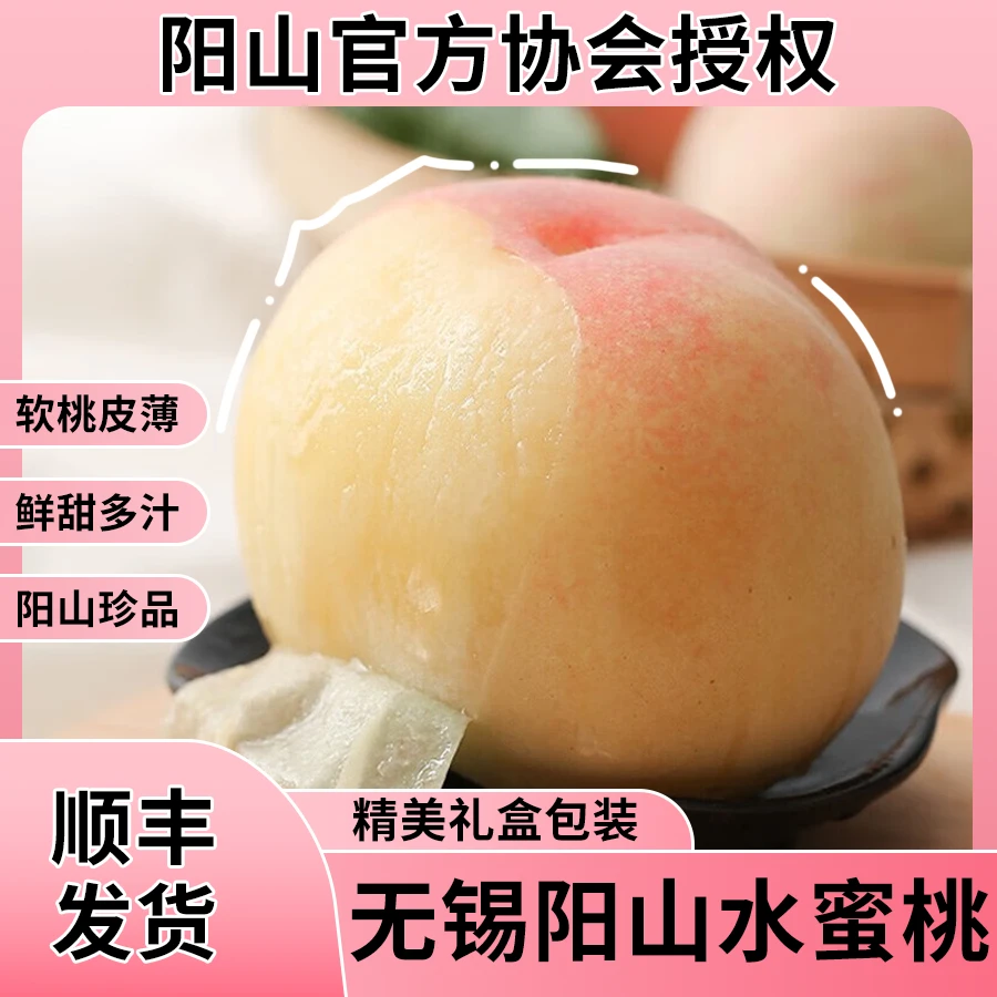 【特惠装】正宗无锡阳山水蜜桃单果4-5两 8粒*2盒 礼盒装 顺丰包邮