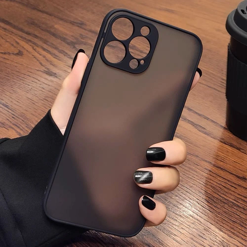 肤感磨砂苹果14promax手机壳新款iPhone13全包防摔12透黑X/XR高级