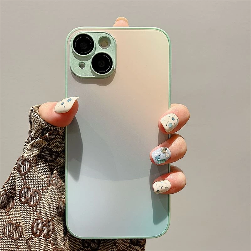 AG磨砂玻璃苹果15promax手机壳iPhone14镜头膜13炫彩12超薄11硬壳