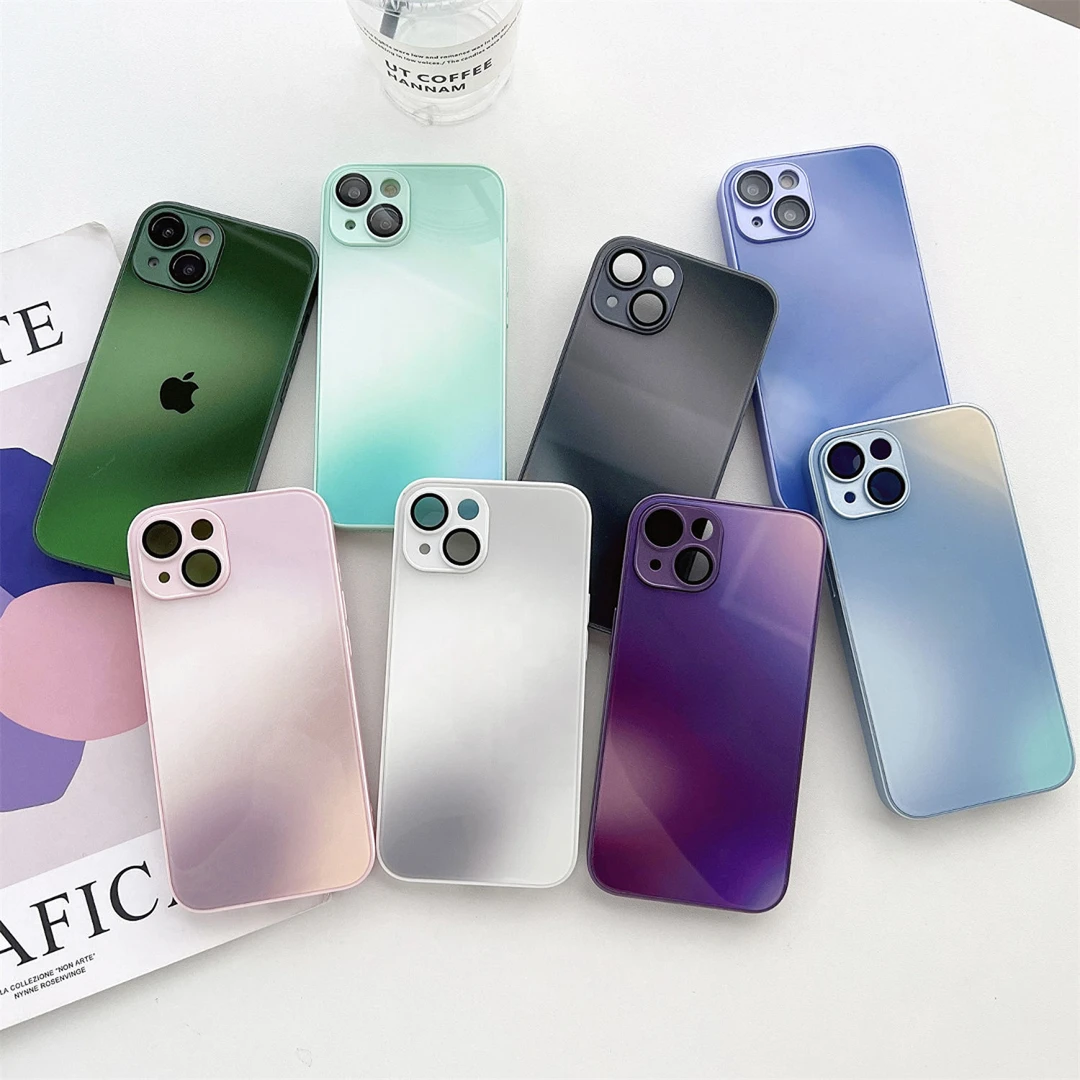 渐变苹果15手机壳14promax液态玻璃iPhone13pro镜头膜新款11超薄