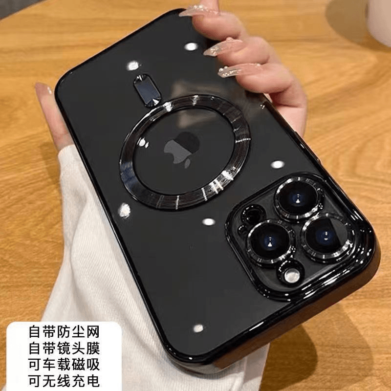 磁吸苹果12手机壳自带镜头膜iPhone13/14ProMax防灰尘11防摔软壳X