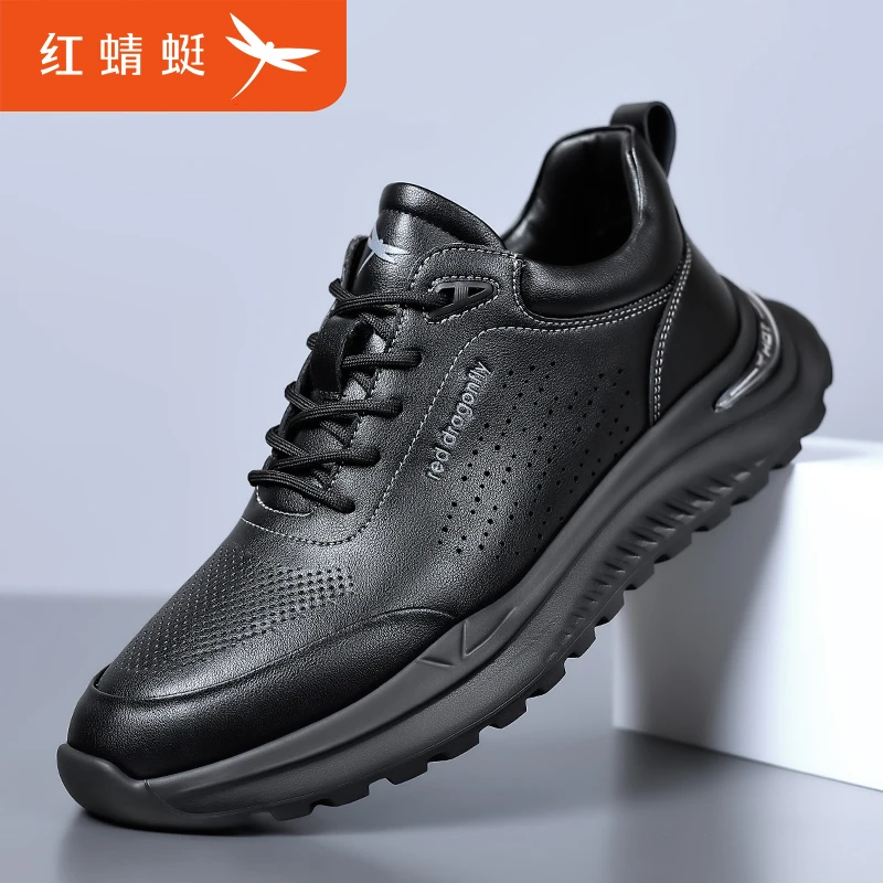 红蜻蜓2025秋季新款男士透气运动牛皮鞋舒适百搭耐磨男鞋C0245171