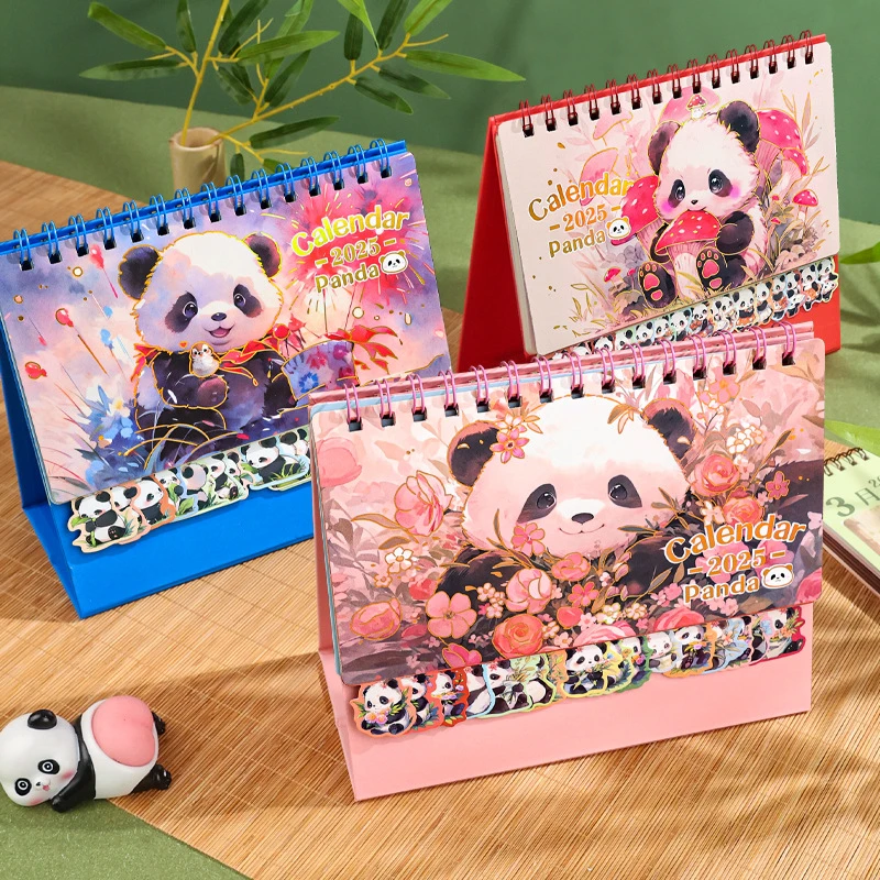 2025年创意台历简约桌面摆件女生可爱卡通记事本日历烫金计日历i