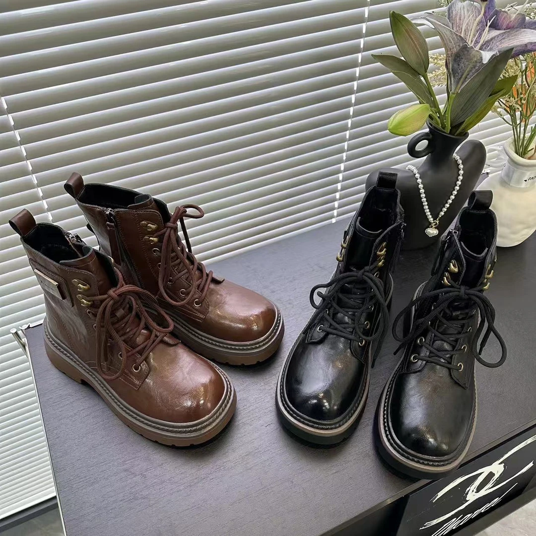 【小金扣】2024秋季新款厚底绒里英伦风复古时尚马丁靴 8970/887