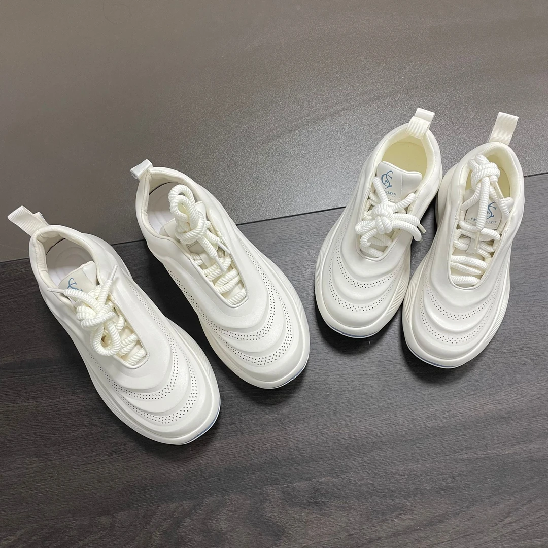 2024冬季新款白色男女情侣款百搭低帮系带休闲时尚鞋 DY-01