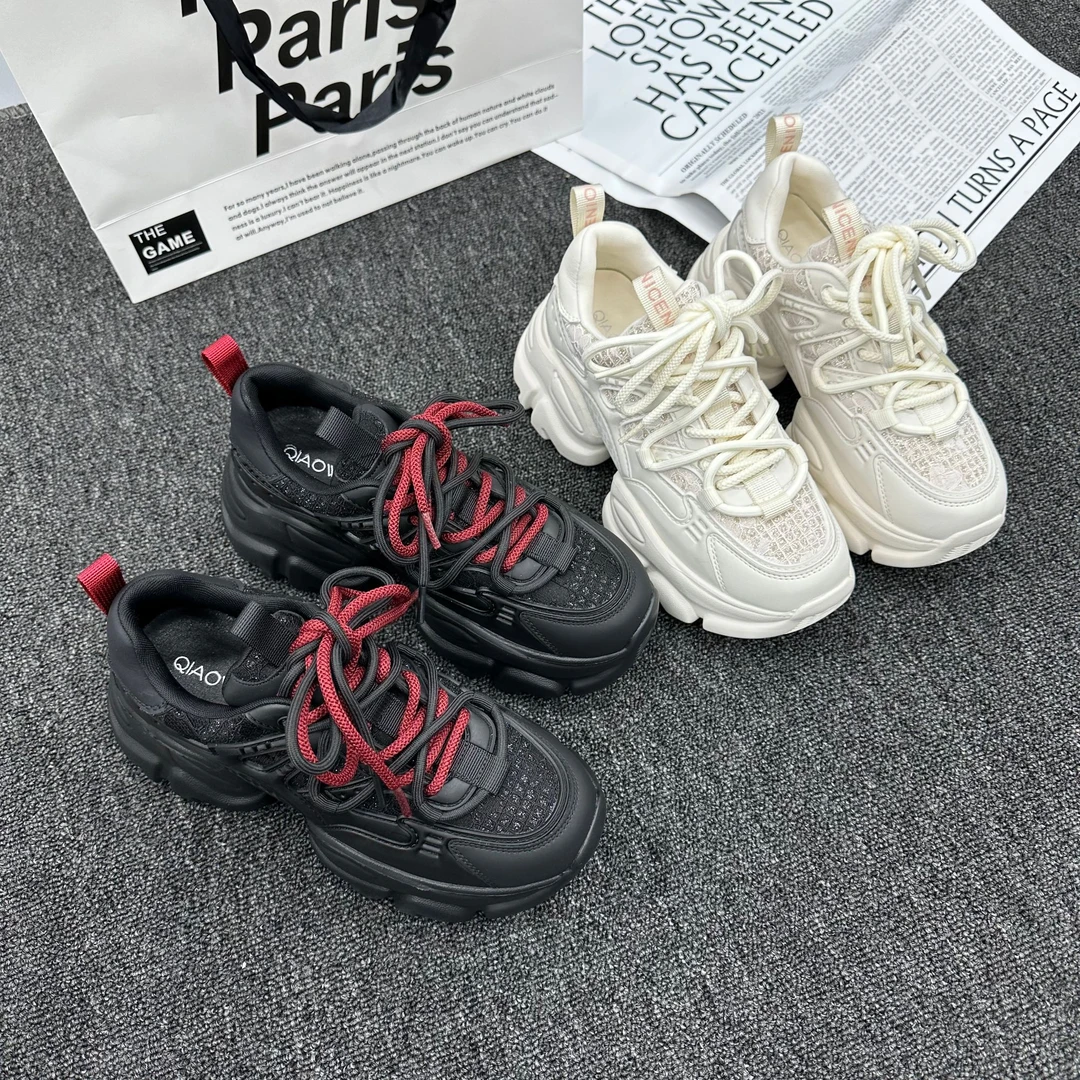 2025新款厚底老爹鞋时尚百搭双鞋带休闲鞋 8850-35