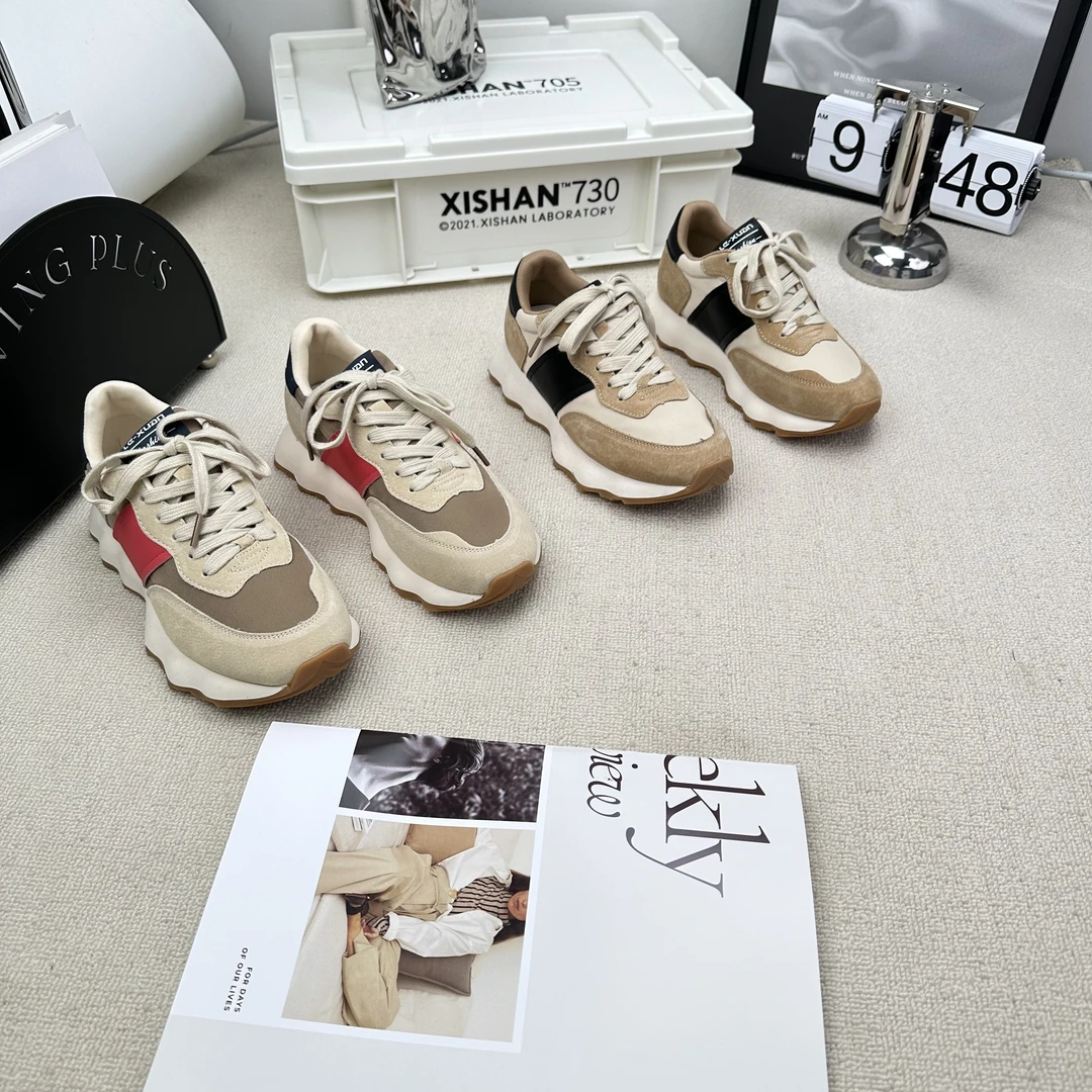 厚底鞋增高防滑休闲鞋2024秋季拼色显瘦阿甘鞋软底小蛮腰 2109-2