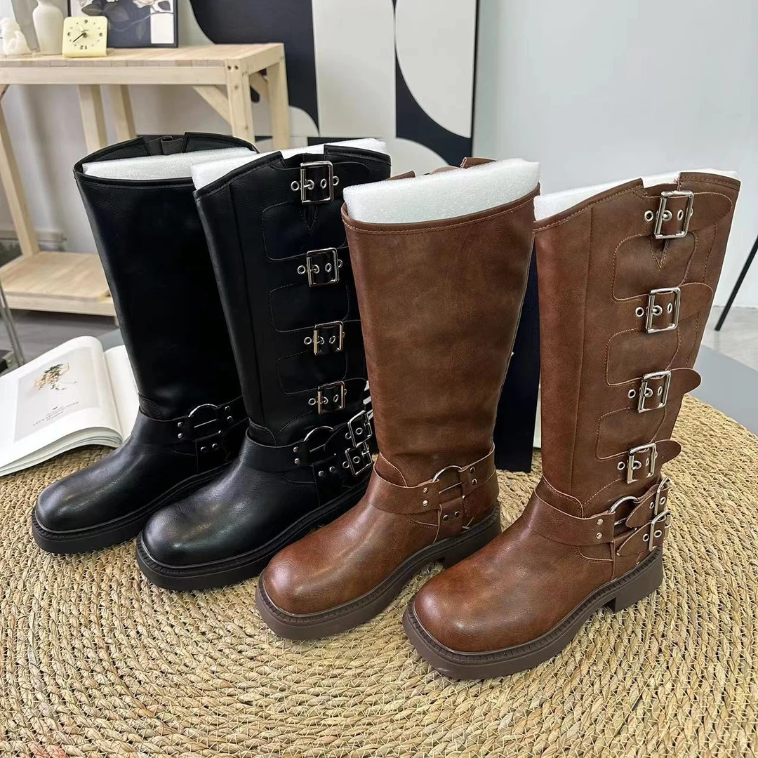 2024秋冬季新款西部牛仔靴时尚百搭美拉德风马丁靴 0571/881