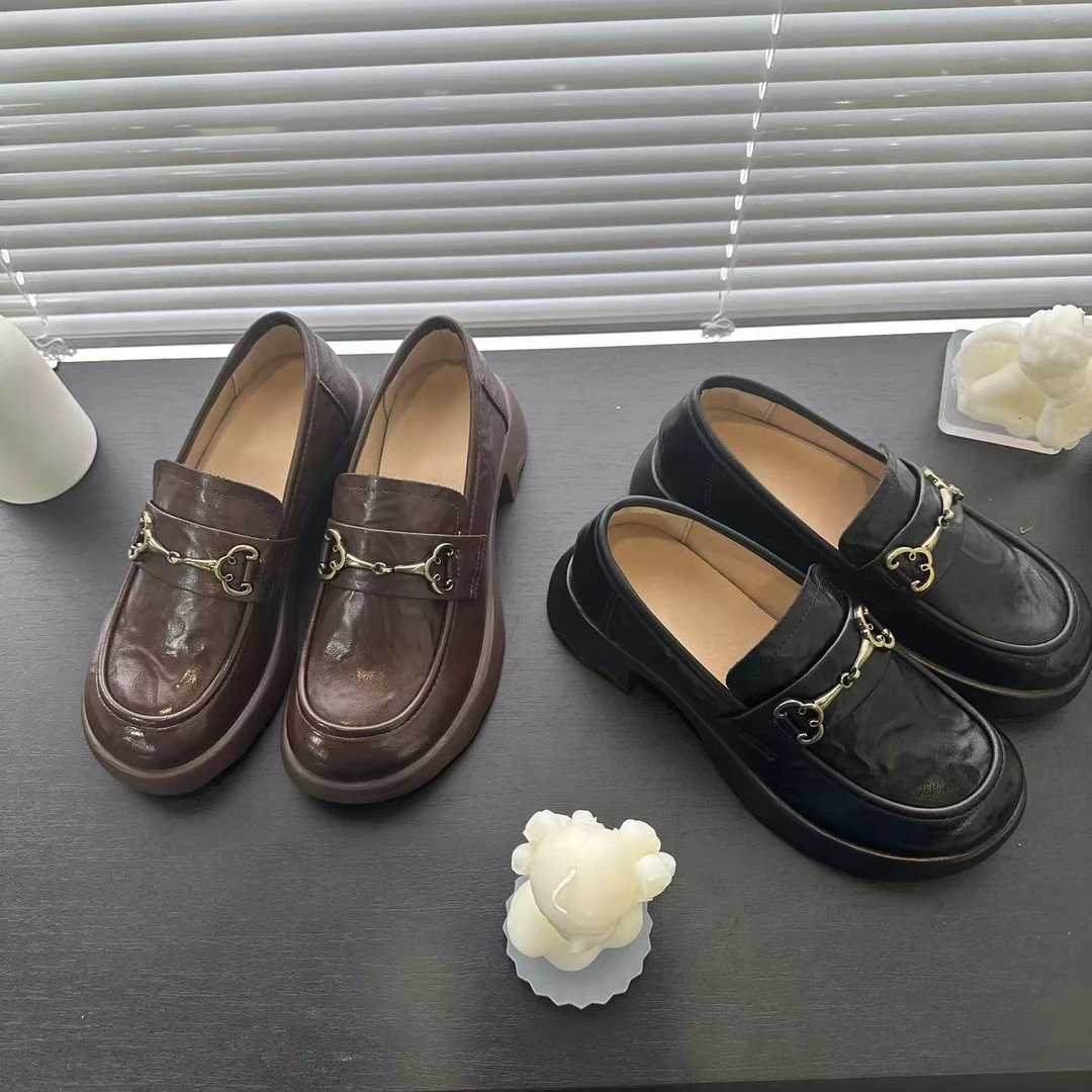 2025春季新款厚底乐福鞋百搭复古软底休闲时尚鞋 2228