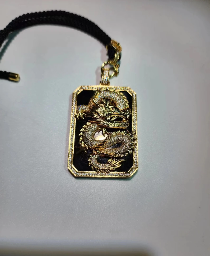 新款古法和田玉男士龙牌吊坠-JQH