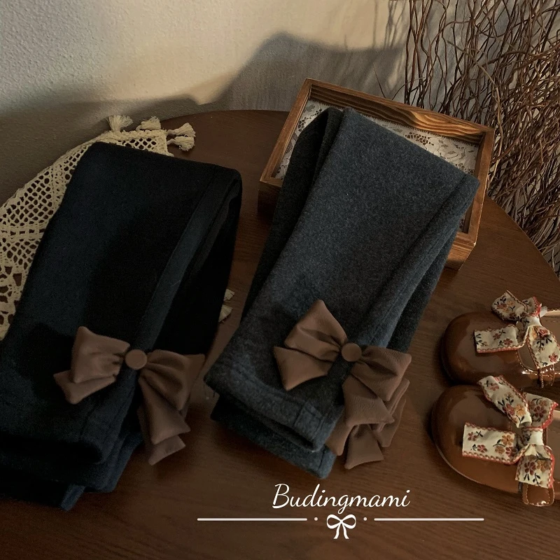 女童双复加厚打底裤2024新款儿童洋气外穿冬季保暖裤子