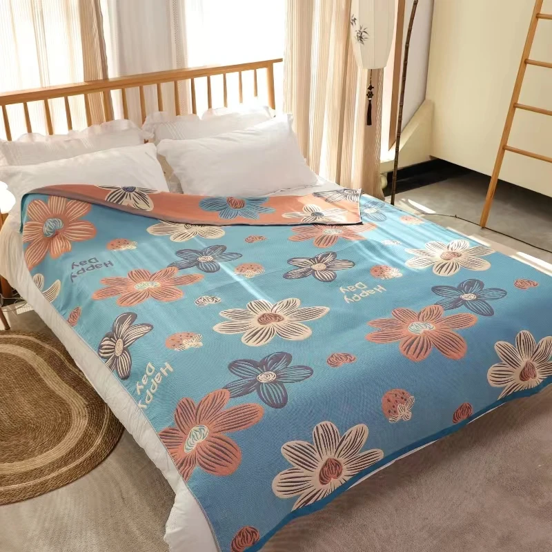 【浪漫花开】新款纱布床盖150*200