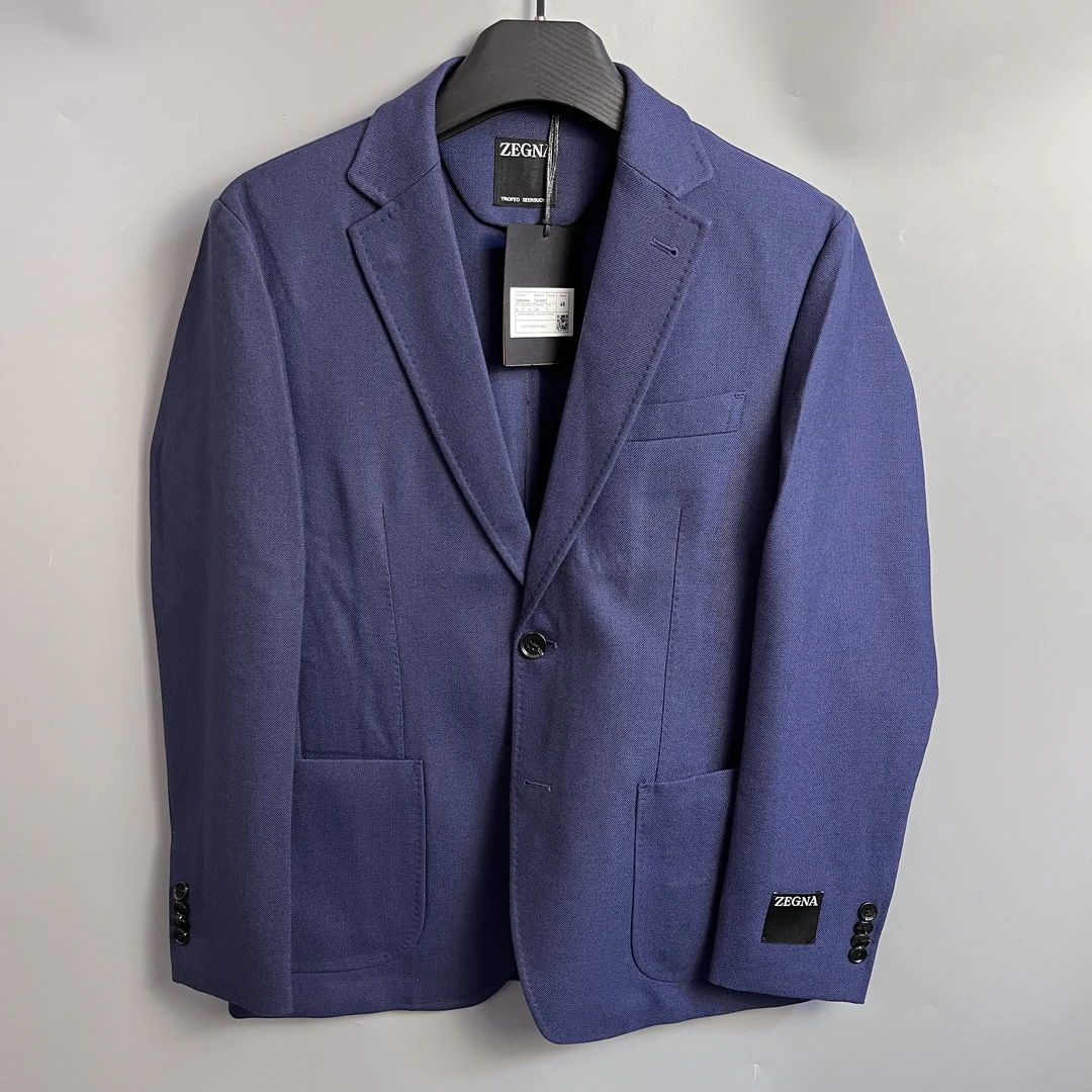 全新未使用  ZEGNA杰尼亚商务休闲秋冬羊毛桑蚕丝西服夹克外套