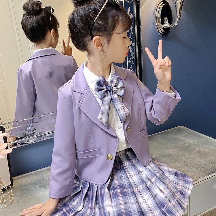 JK套装女童学院风jk裙子女大童8-16岁2024春款新女童运动衣套装