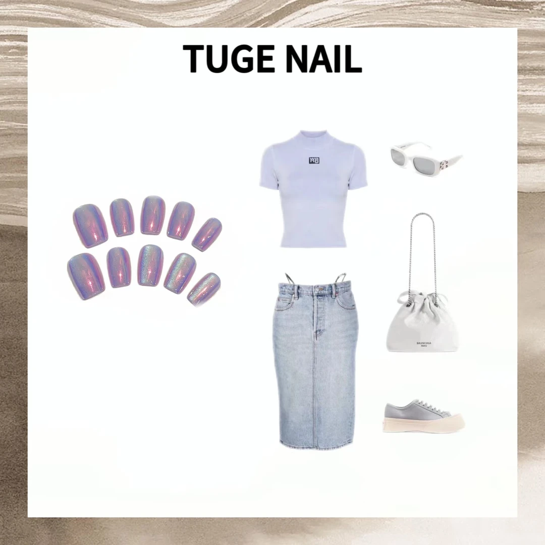 TugeNail“紫罗兰”夏日真多麻极光玻璃珠猫眼美甲TGY617