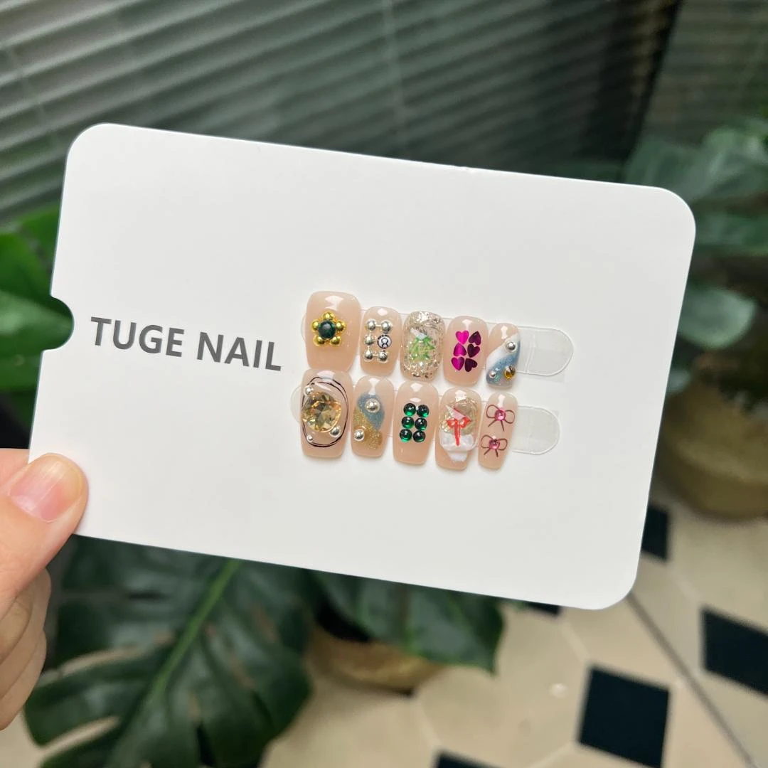 TugeNail "红中” 夏季高级复古极简小众设计师美甲TGK1101