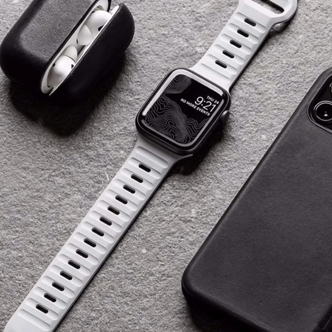 硅胶金钢扣表带适用Applewatch3456789代SE/Ultra iwatch  002