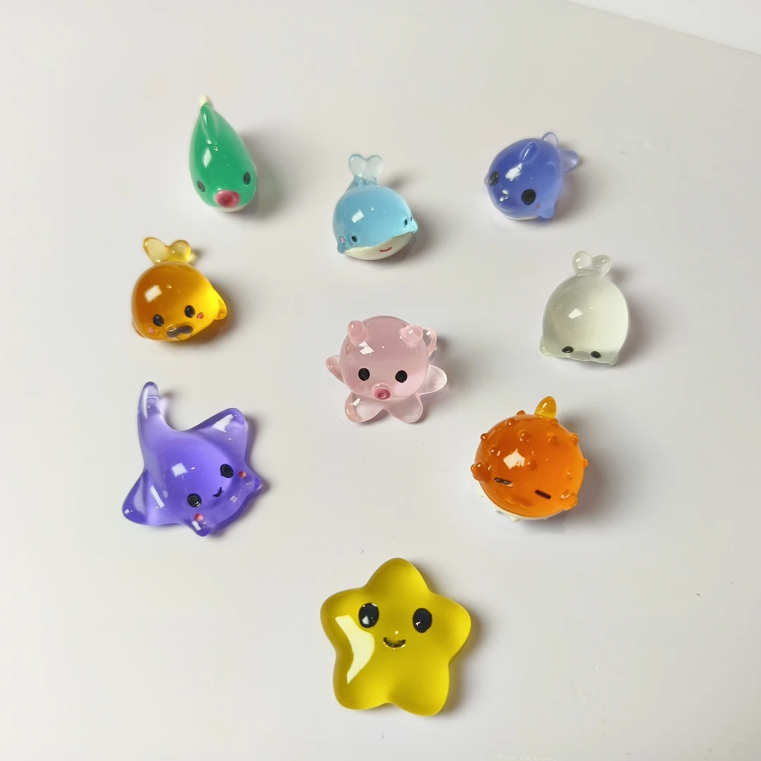 【对对碰+许愿+幸运落牌】DIY夜光海洋治愈小动物系列摆件