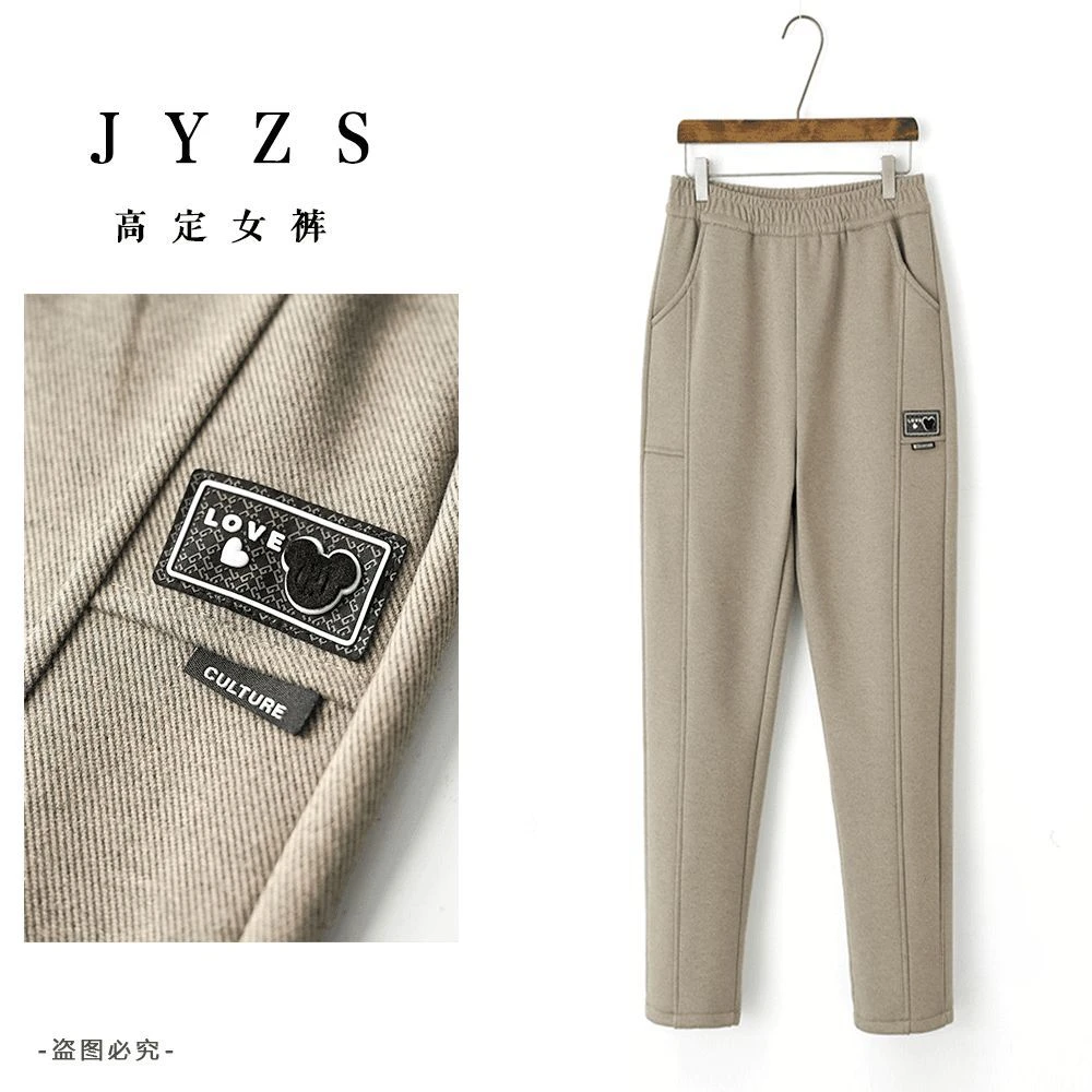 中年女秋冬季新款妈妈外穿长裤百搭休闲哈伦中老年人女直筒裤子装