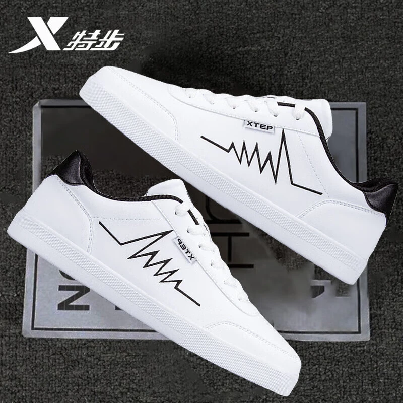 特步板鞋男鞋2025新款冬季男士小白鞋透气鞋子官方旗舰运动鞋男款