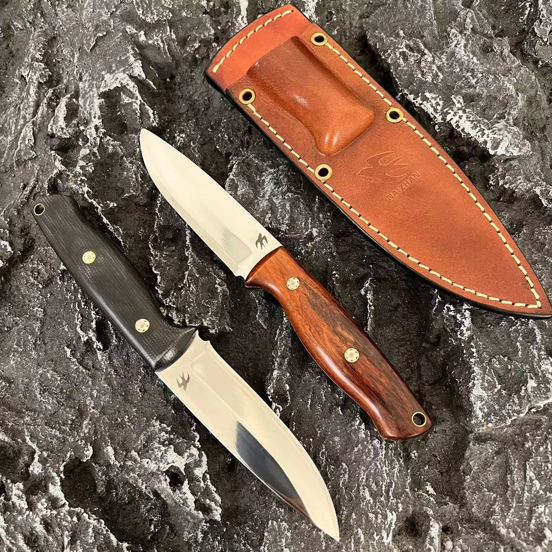 【耐战】赤芸 镜面乌兹钢蛇纹木一体龙骨户外高硬度锋利纯手作猎直