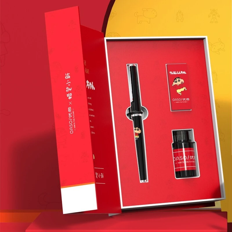 优尚（OASO）钢笔高端学生钢笔蜡笔小新IP联名款萌趣墨水笔礼盒品牌