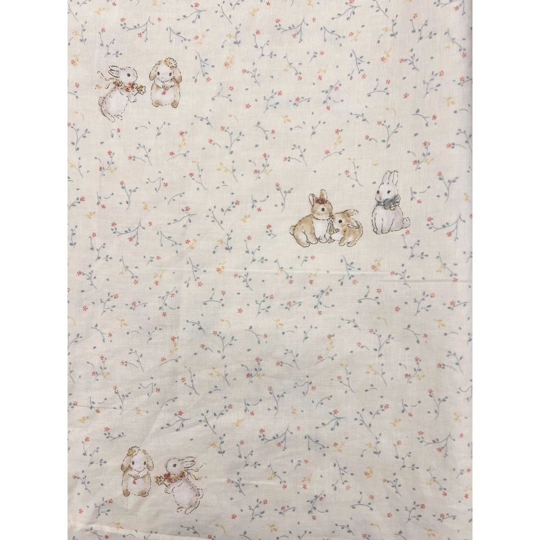 【全棉母婴A类双层纱】碎花小兔100%棉宽幅2.5米1米价连拍连裁