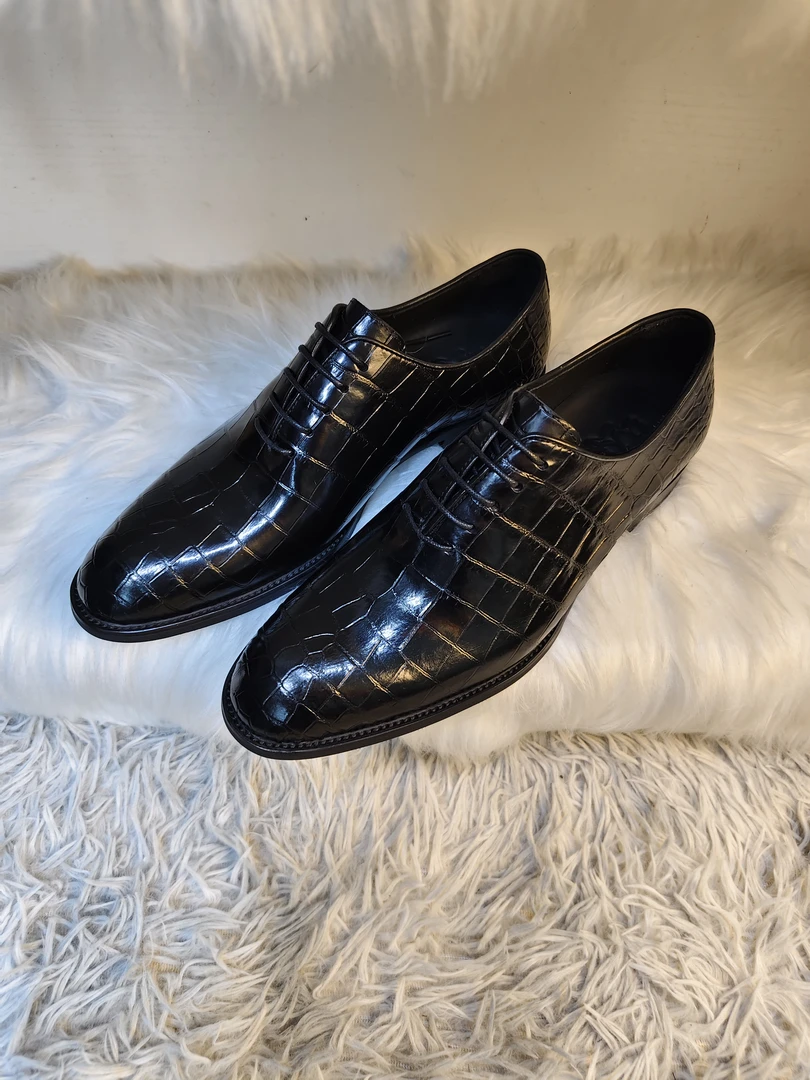 鳄鱼皮鞋  整张 固特异手工鞋 工作鞋