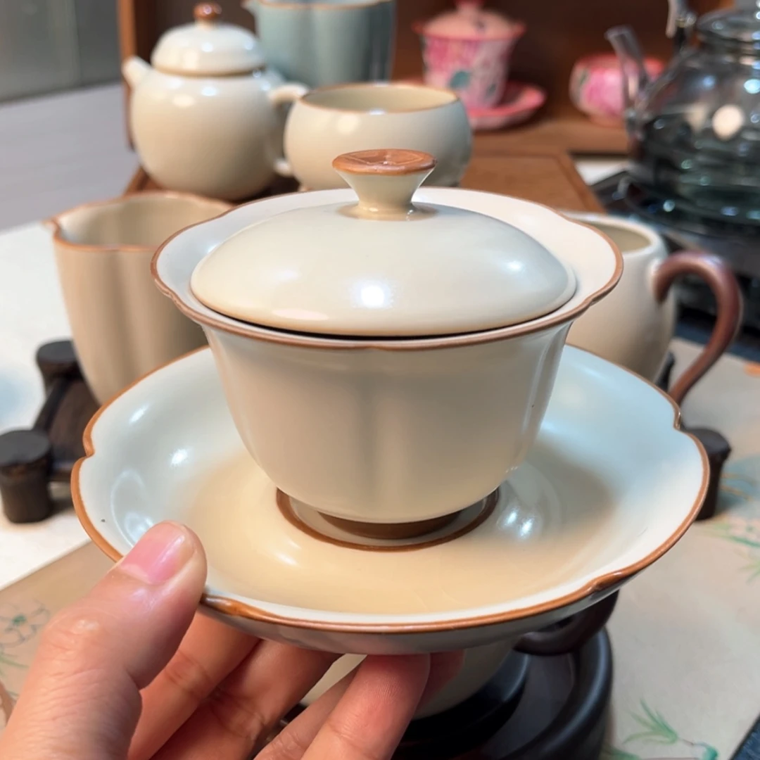 【闪购商品】陶瓷汝瓷盖碗150毫升