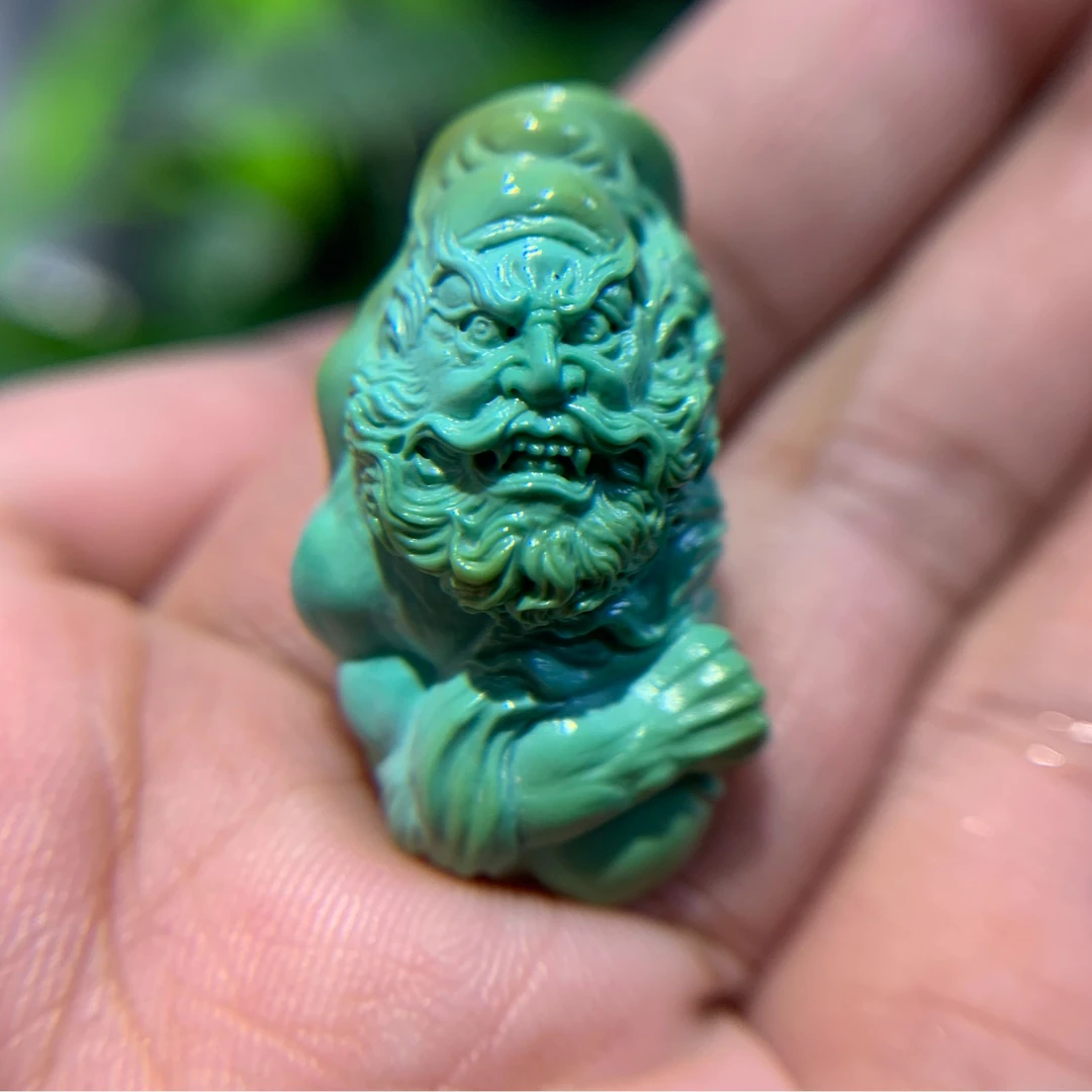 天师钟馗｜匠心志手把件随身绿松石手工雕刻武财神男钟馗挂件把件