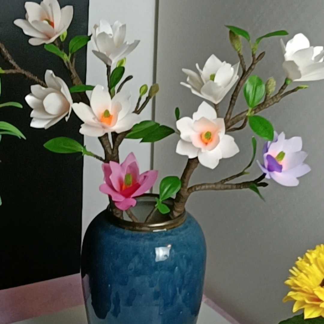 仿真绿植，玉兰花材料包，diy花艺手工制作辅助辅材料。