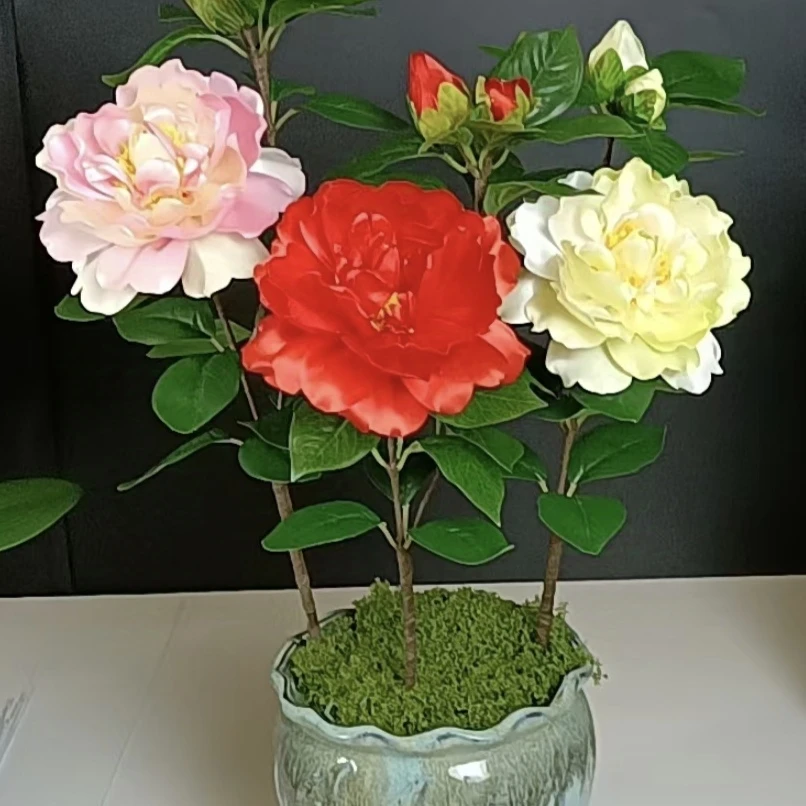 香水牡丹茶花材料包。仿真香水茶花材料包，diy花艺手工制作辅料，