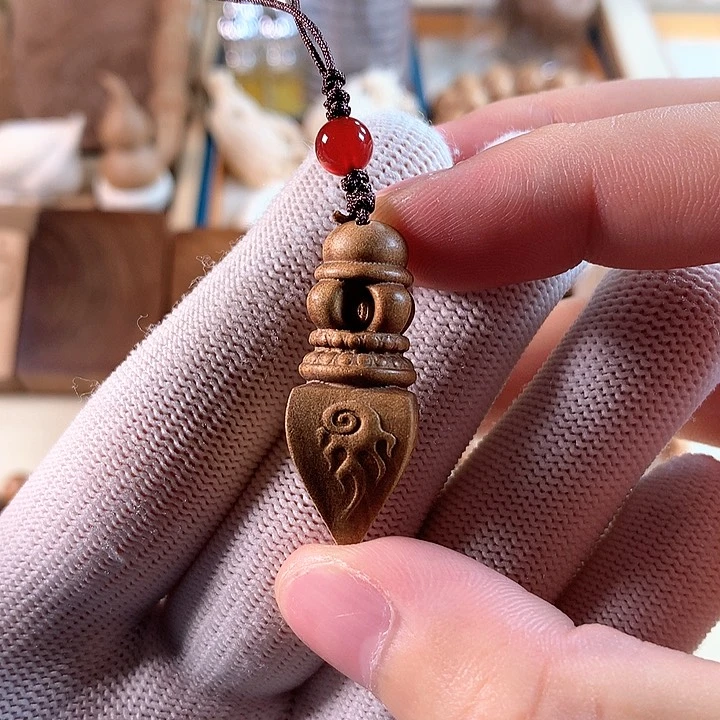 檀香木吊坠金刚杵吊坠