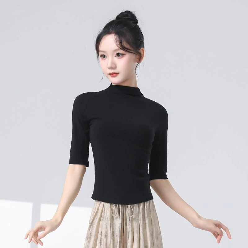现代舞上衣古典舞练功服夏季中国舞服装女款新款立领时尚舞蹈衣服