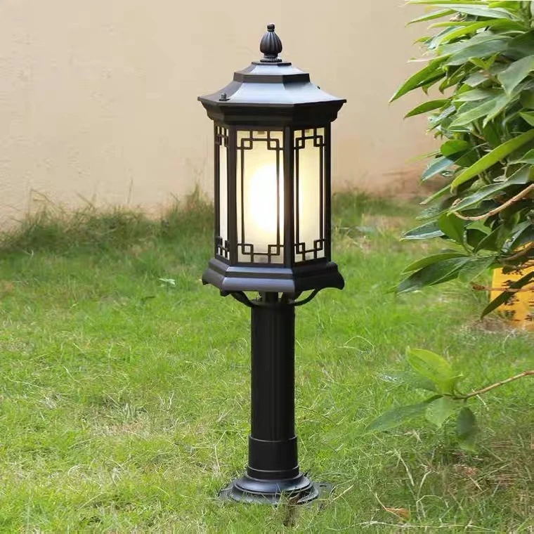 太阳能草坪灯户外防水中式别墅公园景观草地灯欧式复古室外过道灯