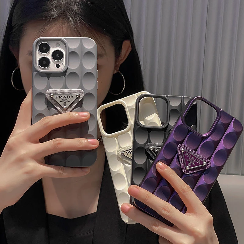 ins简约曲面凹凸纹iPhone14promax三角标苹果13手机壳11新款12Pro