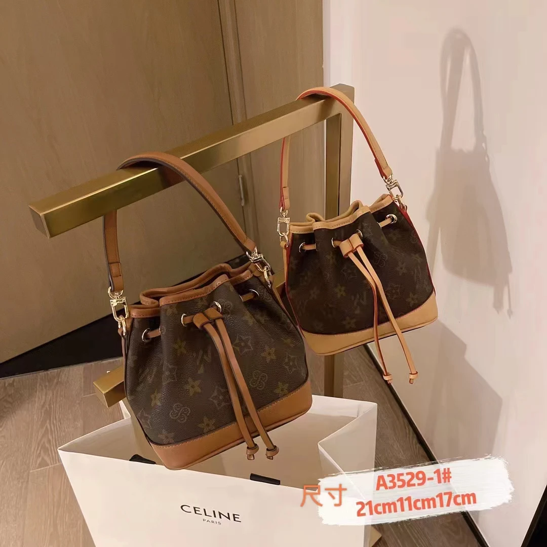 优草坊单肩【福袋包】时尚百搭棕色经典抽绳轻奢小众复古手提斜跨包