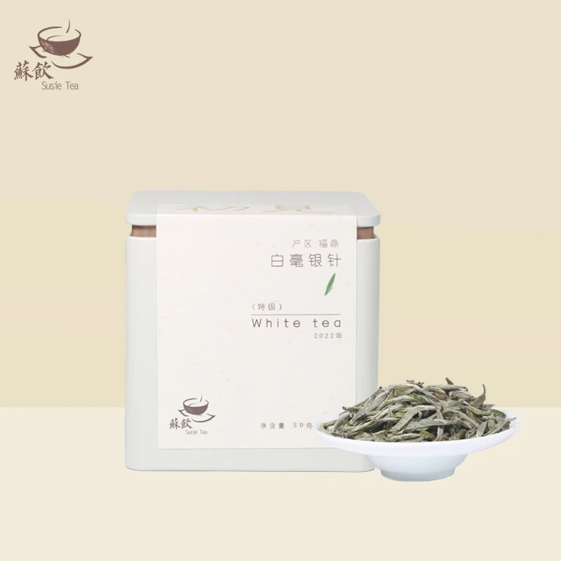 苏饮白茶-初见福鼎白茶2022年磻溪特级白毫银针散茶50g—500克