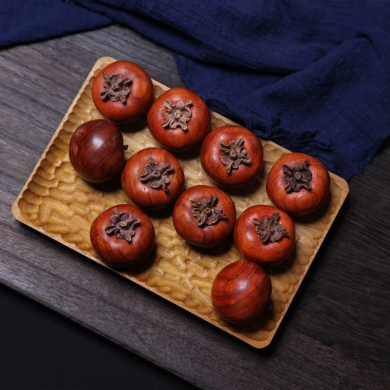 正宗非洲红花梨柿子木手工雕刻打磨手把件桌面办公茶桌摆件