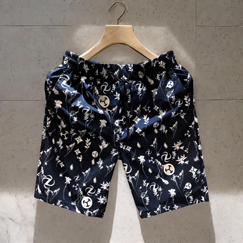 新款夏季男士潮流印花短裤沙滩四分裤透气时尚休闲短裤速干裤WA11