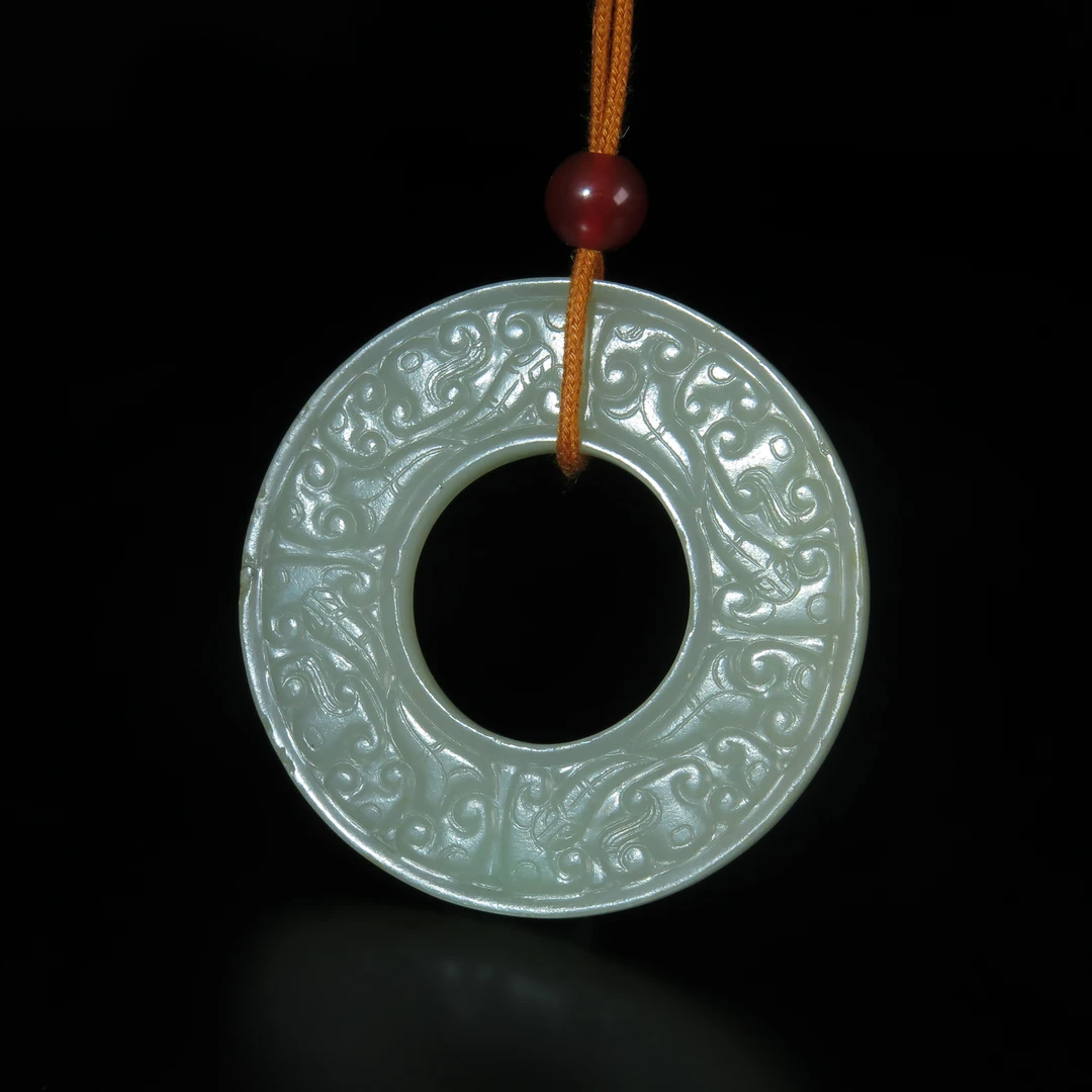 清代蟠螭纹玉璧/MZ492169/和田玉/民族文物