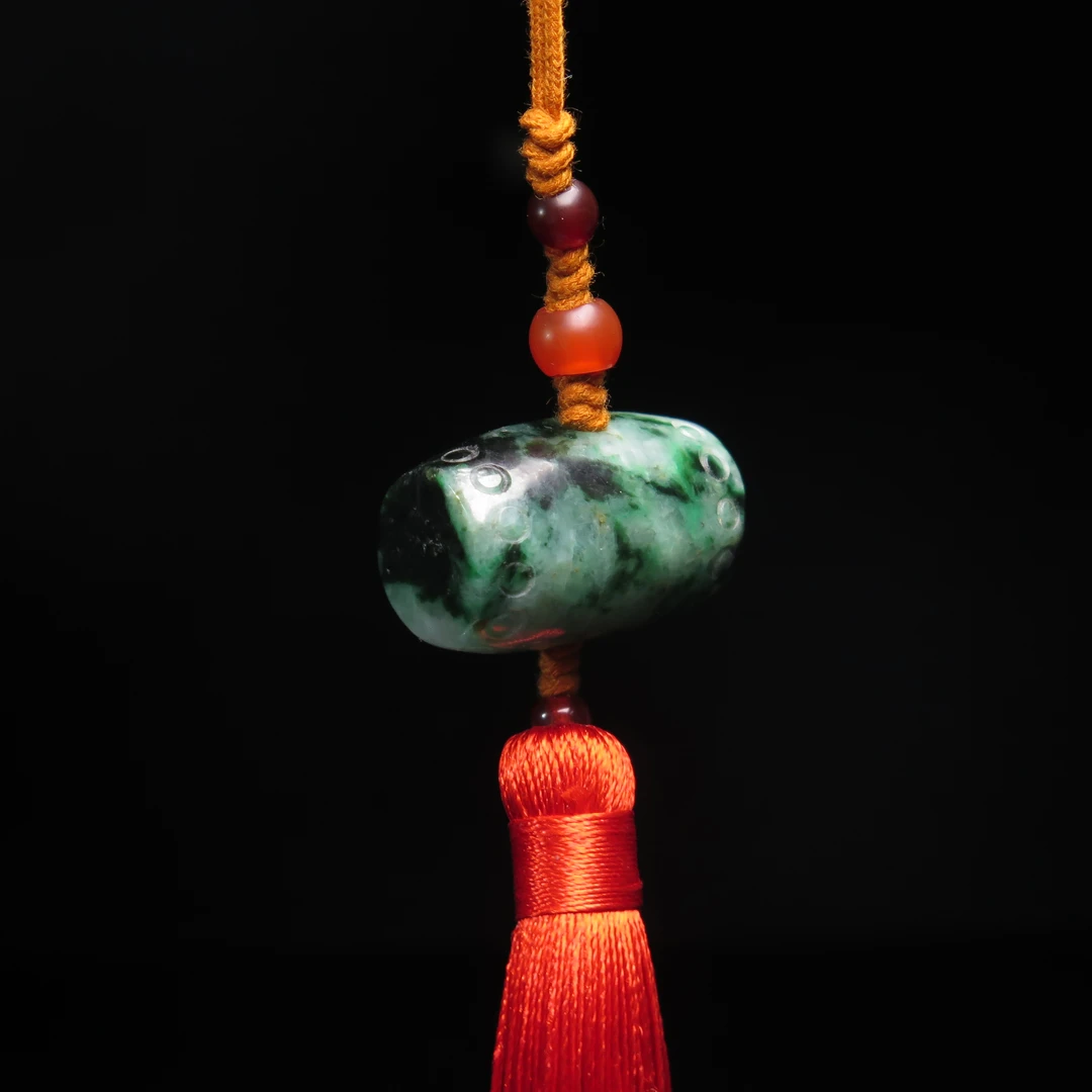 民国翡翠腰鼓/MZ504511/翡翠/民族文物