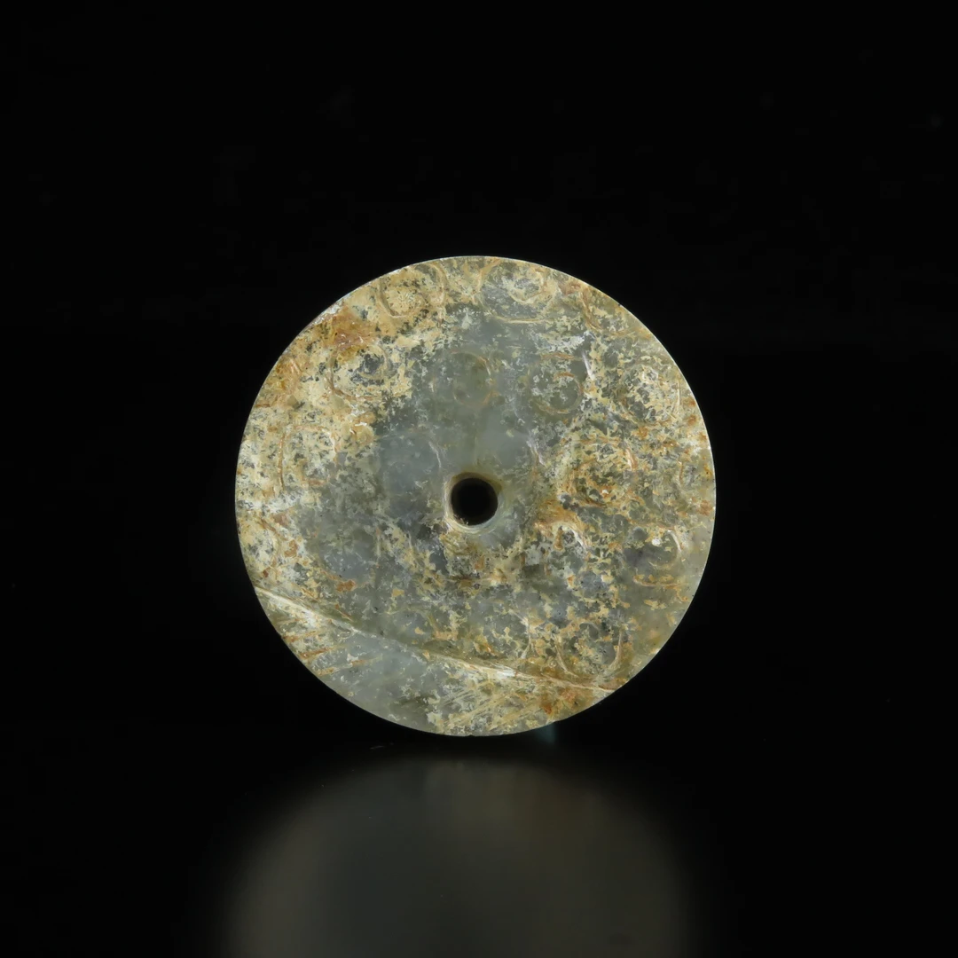 清代阴刻谷纹玉璧/MZ403700/和田玉/民族文物