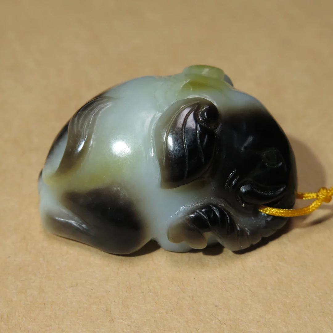 清代提色玉象/MZ299981/和田玉/民族文物