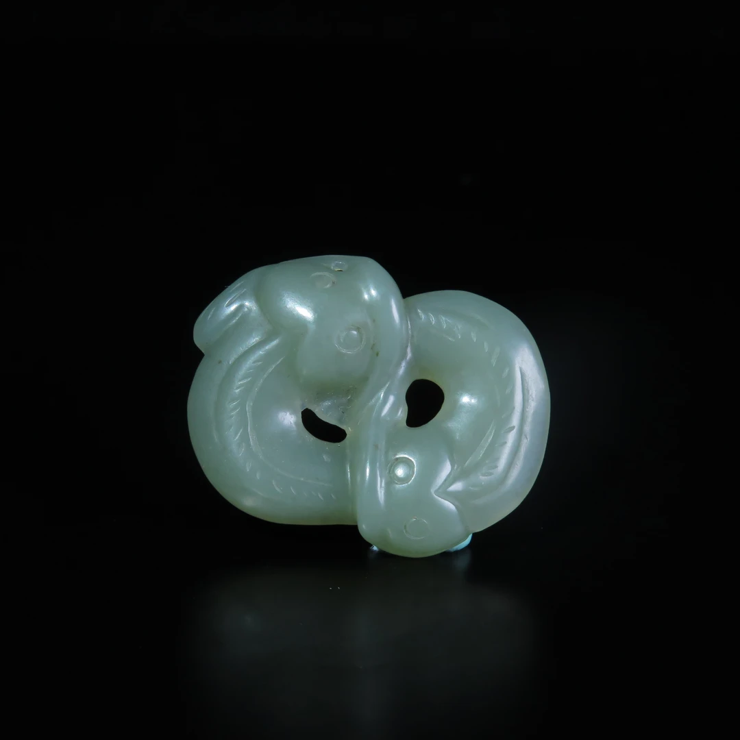 清代玉双鱼挂件/MZ413241/和田玉/民族文物